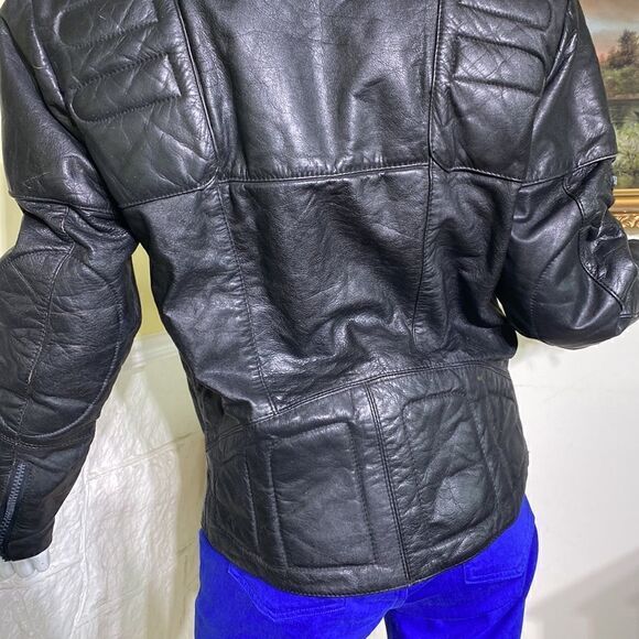 Vintage Hein Gericke AMF Harley Davidson Motorcycle Racing Black Leather Jacket - Picture 7 of 16